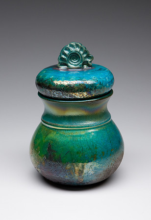 Raku lidded vessel